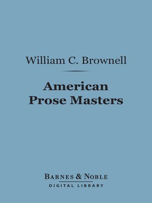 cover image of American Prose Masters (Barnes & Noble Digital Library)